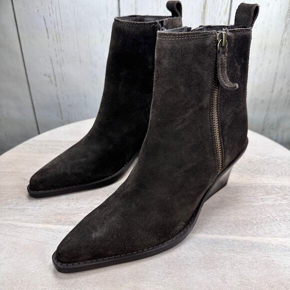 House of Harlow Womens Ankle Boots Size 6.5 Brown Leather Vintage Style Boot New - Picture 2 of 13